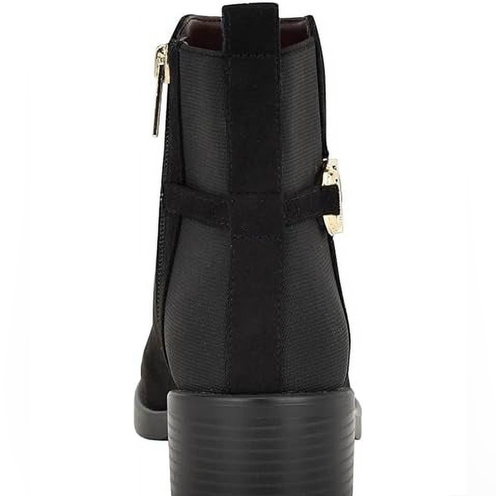Tommy Hilfiger Women's Black Ankle Booties with Gold Accent Size 8.5 - Picture 3 of 16